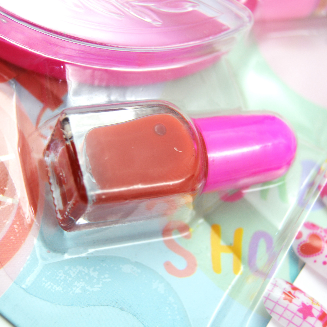 12 Colors Eyeshadow Makeup Set for 3+ Ages Children with Nail Polish, Lipstick and Artificial Nails